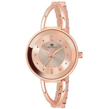 Brass Rose Gold Plated Bracelet Analog Wrist Watch